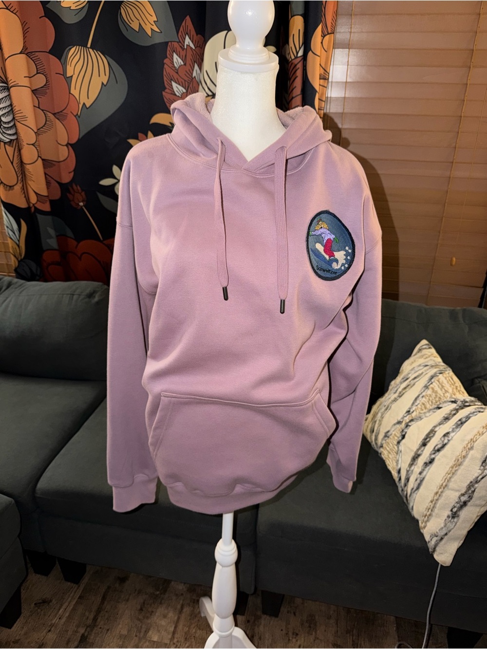 Schweitzer Premium Women’s Pullover Hoodie Fleece Ski Logo Patch Purple 3XL